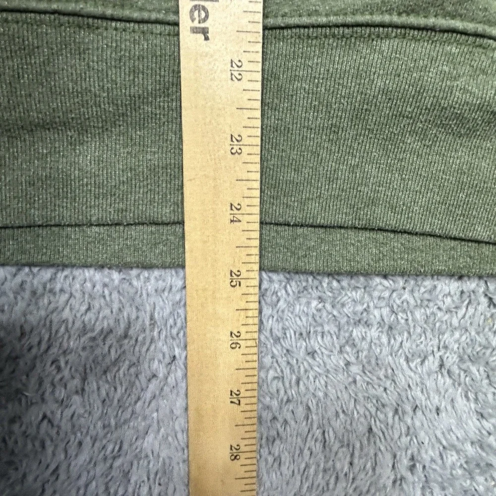 The North Face Hoodie Men's M Army Green w/ Orange Half Moon Logo Outdoor Hood